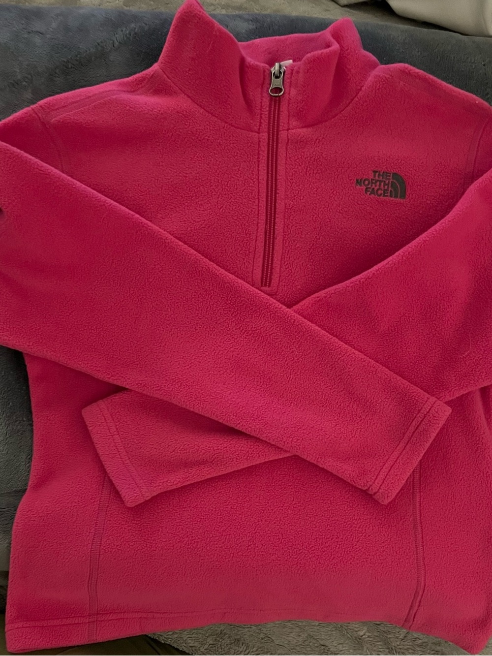 The North Face Kids Hot Pink/Magenta Half-Zip Fleece Pullover Size 10-12 Girls.